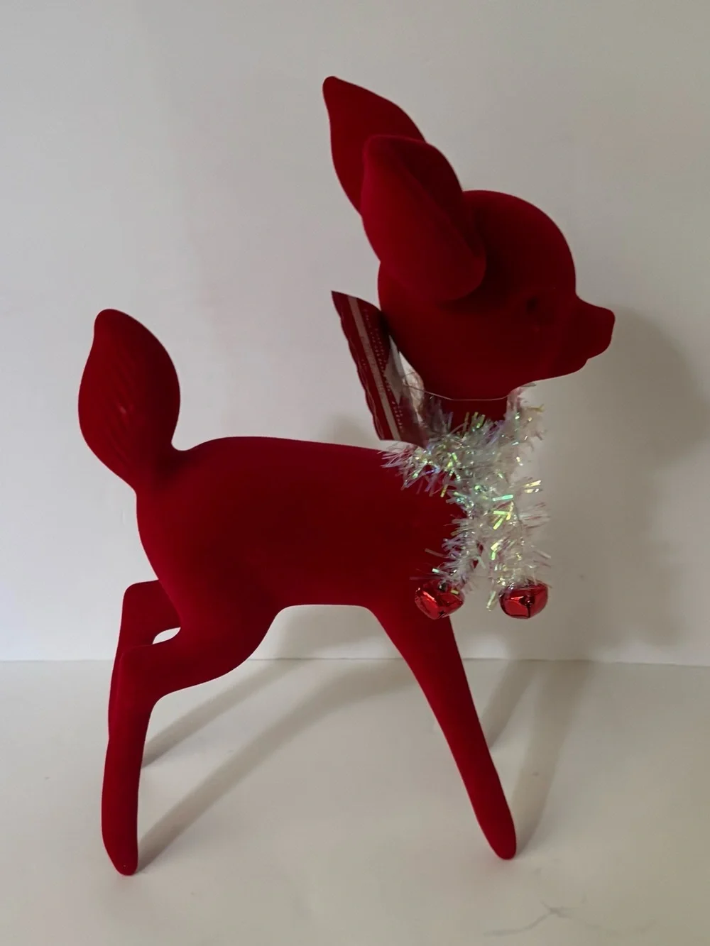 Flocked large Christmas Reindeer tinsel tabletop decor3 total NEW NWT